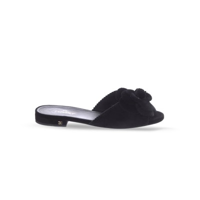 CHANEL 25B CAMELLIA SLIPPERS 